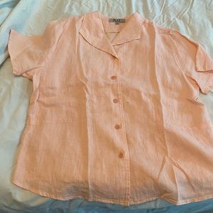 Flax, M, Peach Shirt